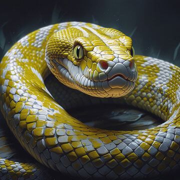 yellow white bull snake