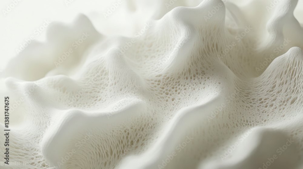 Poster abstract white texture: ethereal landscape of interconnected forms and subtle gradients