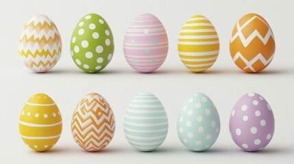 Fototapeta premium Colorful Easter Eggs Assortment for Spring Holiday Season Celebration