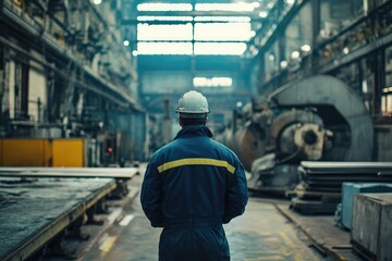 Obraz premium Safety officer performing a safety audit in a factory. AI generated illustration.