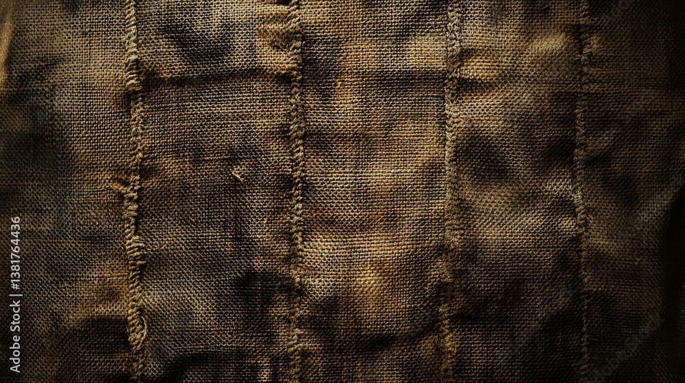 Poster abstract woven pattern with aged textures displaying an earthy color palette