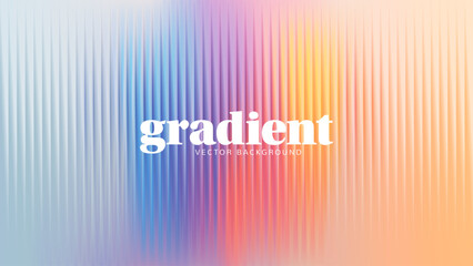 Ripple glass distortion background. Abstract fractal effect ribbed glass texture with vibrant gradients smooth fluted vertical lines. Reeded Bold dynamic design blending futuristic tones vector bg