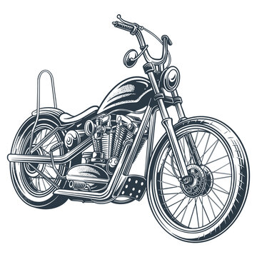 Premium chooper motorcycle  vector illustration style clip art