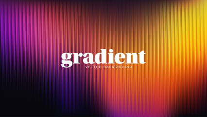 Ripple glass distortion background. Abstract fractal effect ribbed glass texture with vibrant gradients smooth fluted vertical lines. Reeded Bold dynamic design blending futuristic tones vector bg