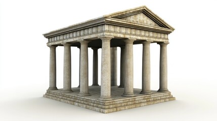 Fototapeta premium Classical Architecture with Pillars and Pediment Ancient Design for Historical Cultural and