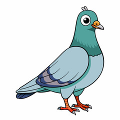 Blue bird sitting on a branch with a white background, vector illustration of a bird silhouette in nature