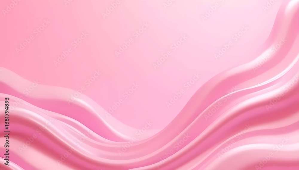 Poster soft pink waves undulate gracefully across the canvas, evoking tranquility and enchantment while inv