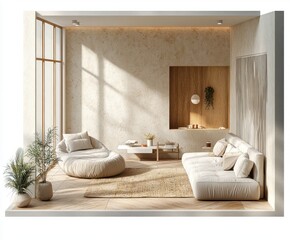 Isometric Modern Bedroom Interior Design Digital Art Render