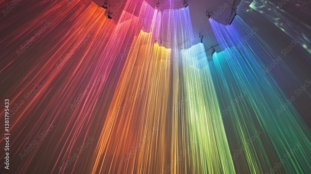 Poster Rays of Light Showing Spectrum of Color From Ceiling Fixtures