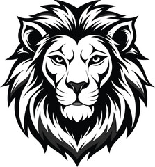 Majestic Lion Head Coloring Page &ndash; Bold Wild Animal Line Art Printable
