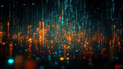 Glowing particles flowing upward creating a futuristic abstract background design