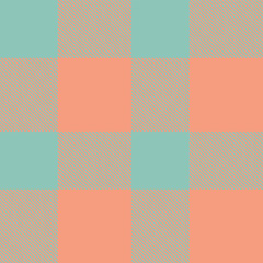 Elegant Seamless Tartan featuring Rich Little Blue Box and Soft Creamy Orange Blush Fabric Design