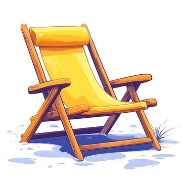 recommend clip art: Yellow beach chair with summer relax.