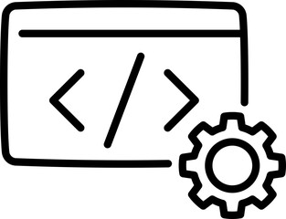 Web development and programming configuration icon - Editable Stroke SVG, fully scalable.