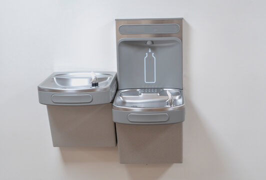 drinking water fountain station inside the building