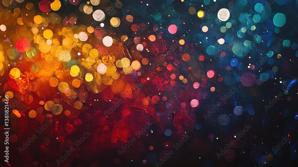 Poster ephemeral radiance: an abstract tapestry of colorful bokeh illumination
