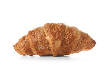 Delicious croissant on white background