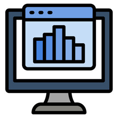 Online Analytics Icon Element For Design