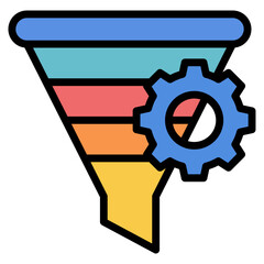 Marketing Funnel Icon Element For Design