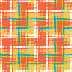 Light Opulent Orange and Traditional Fish Finger Seamless Tartan Fabric Design