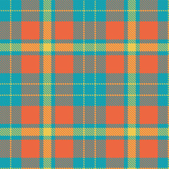Dusky Breaking Wave Seamless Tartan with Fire Fish Finger accents Fabric Design