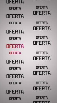 oferta texto tonos blanco negro resalta rojo letras en movimiento aumentar y rebajar