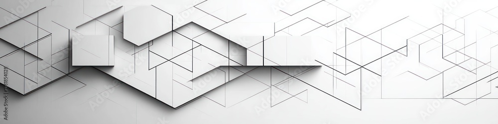 Poster geometric abstract art with modern shapes and clean lines for digital design and technology backgrou