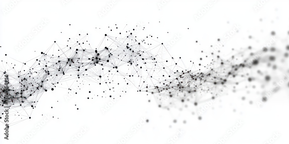 Aufkleber molecular structure and dna networks in abstract geometric art for technology science healthcare and