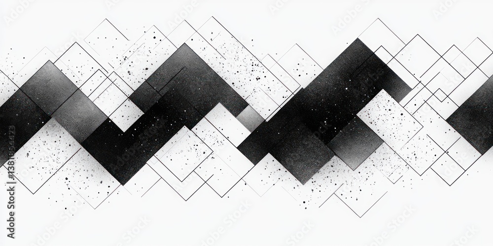 Poster geometric triangle pattern abstract background minimal line art design modern black and white