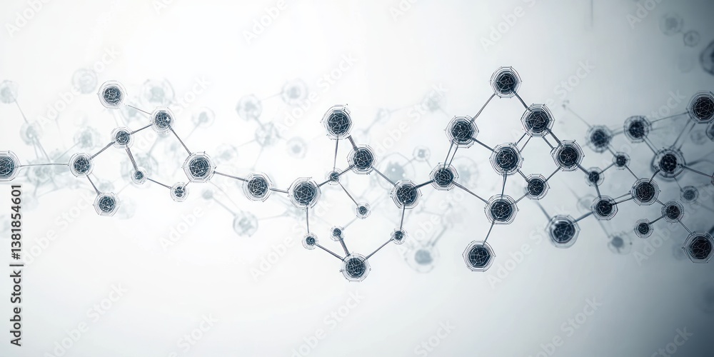 Poster molecular structure genetic engineering hexagonal pattern biochemistry biotechnology innovation tech