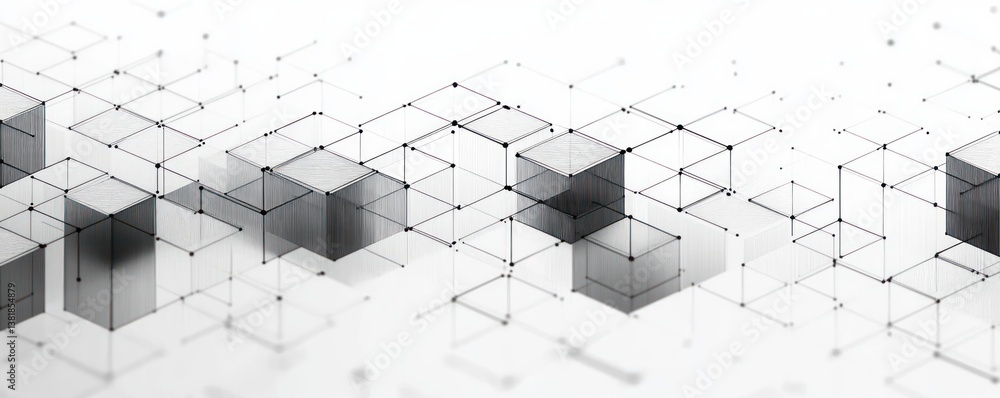 Poster minimalist geometric pattern of isometric cubes abstract background