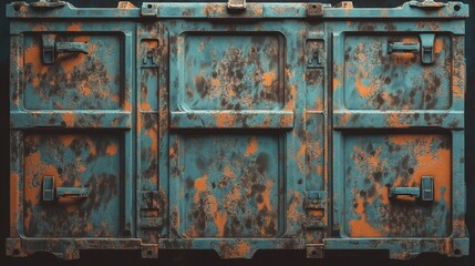 Military-grade storage container with reinforced locks flat design top view tactical gear theme water color vivid. 