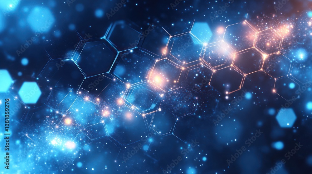 Poster abstract hexagon pattern background for technology health science research innovation in medicine la