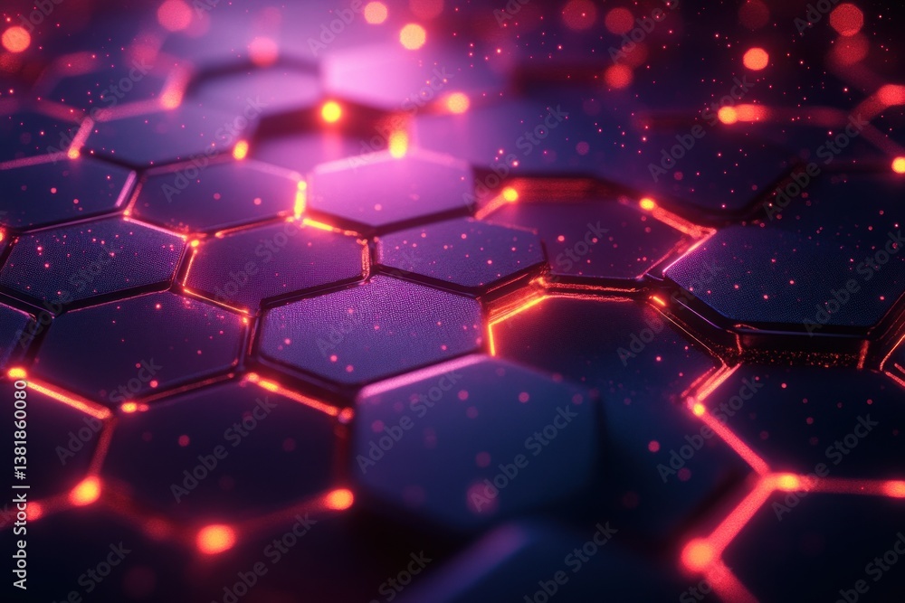 Poster futuristic science and technology banner design geometric hexagonal pattern minimalist abstract digi