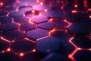 Futuristic Science and Technology Banner Design Geometric Hexagonal Pattern Minimalist Abstract Digital Background