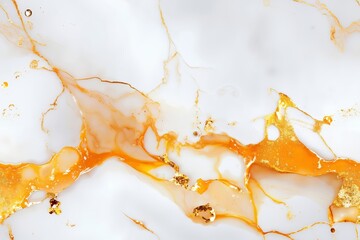 Obraz premium A close up of a white and gold liquid splashing on a white surface