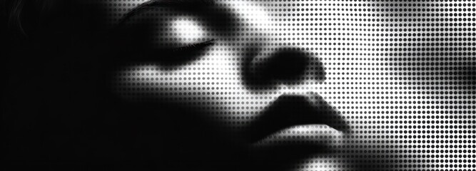 Monochrome Halftone Background Abstract Pattern Dotted Texture in Retro Pop-Art Style Wavy Geometric Design