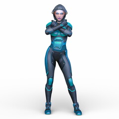 サイバーウーマン　3DCGレンダリング