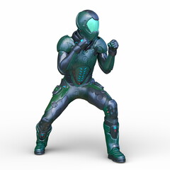 男性サイボーグ　3DCGレンダリング
