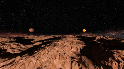 惑星の地表　3DCGレンダリング