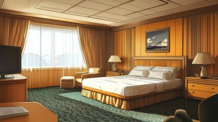 Naklejka premium Hotel bedroom.