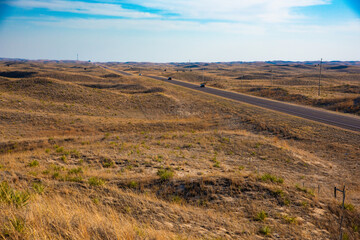 US highway 83 going through the Sandhills of Western Nebraska. 