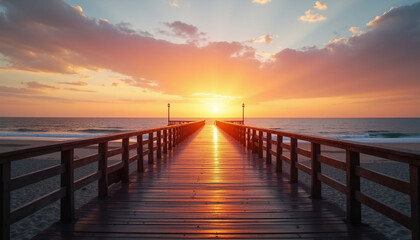 Obraz premium sunset at the pier