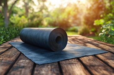 High Quality Roofing Material on Wooden Surface in Natural Light