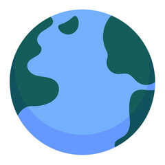World illustration. Flat vector Earth planet icon