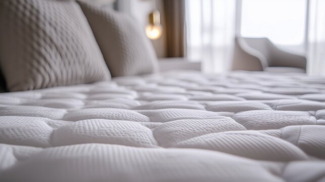 Bedroom scene featuring a plush mattress topper, emphasizing comfort and relaxation.