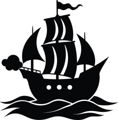 pirate ship vector illustration