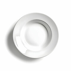 White plate, overhead view, clean, studio shot, food background
