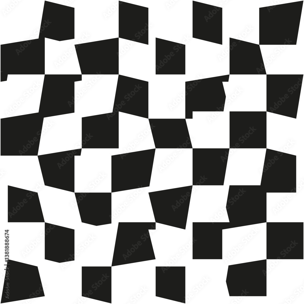 Poster checkerboard pattern design. black white square layout. abstract geometric texture. bold visual elem