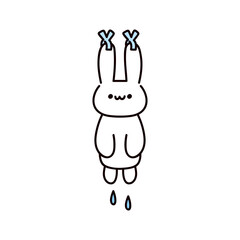 濡れたぬいぐるみのイラスト